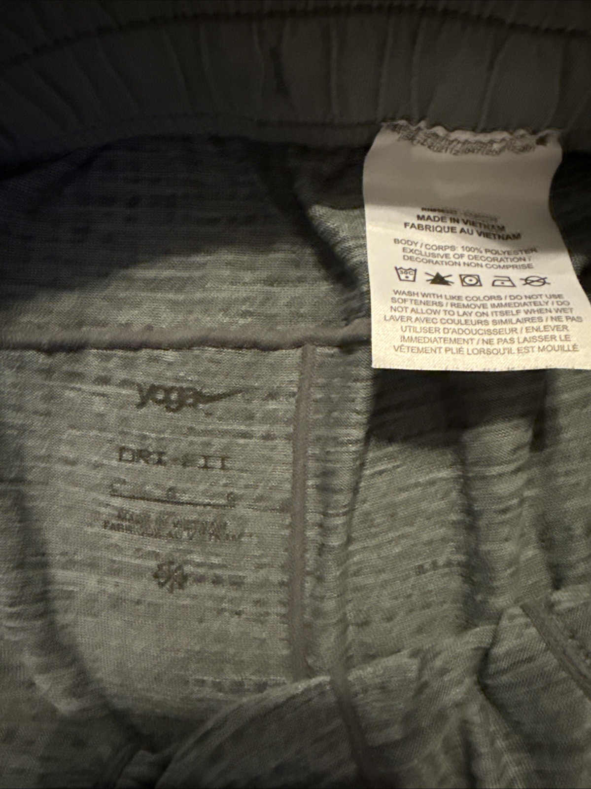 ALTRA Nike pantaloni yoga morbidi taglia large FB7782 065 grigio