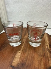 2 Anchor Hocking Mini Measuring Cup - Clear with Red Lettering