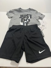 SIZE 6 NIKE AIR TODDLER KIDS T SHIRT JUST DO IT AND SHORTS 2 PIECE SET NWT 40