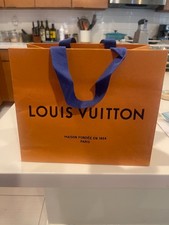 LOUIS VUITTON 9.75  x 8  X 6  Authentic Paper Gift Shopping Bag Tote Orange