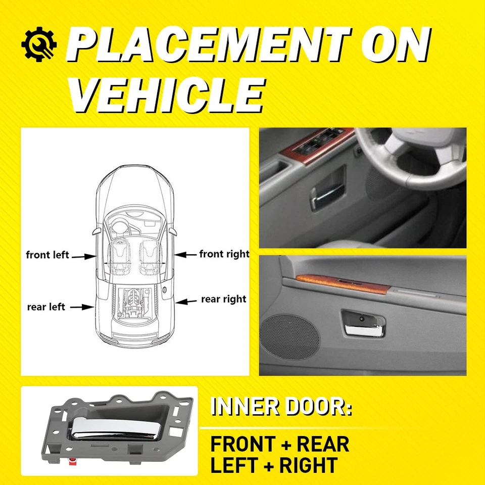Juego de 4-20x manijas interiores interiores grises para Jeep Grand Cherokee 2005-2010 EE. UU. Foto 4 de 4