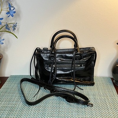 NWT Rebecca Minkoff Rega' Satchel Black Smooth Leather