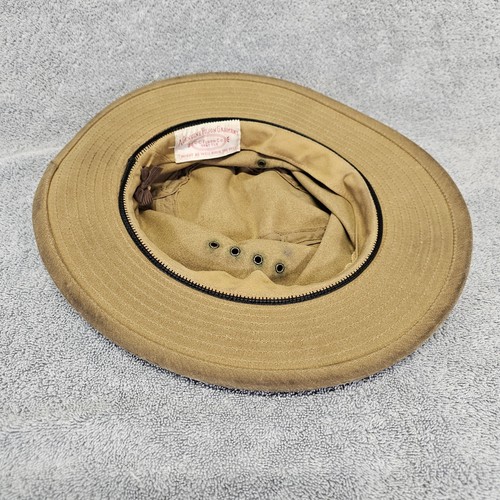 FILSON Hat Tin Cloth Packer XL~ 7 3/8 Tan Canvas Made in USA Distressed Sun Cap! - Picture 14 of 24
