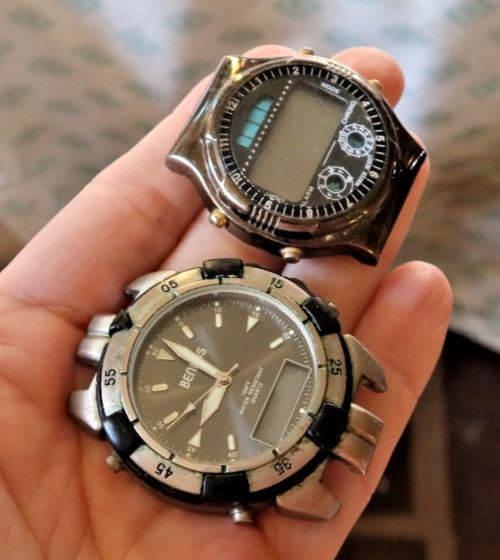 LOT Vintage Watches Wristwatches Men's Digital Benrus Collectible Large Watch NR