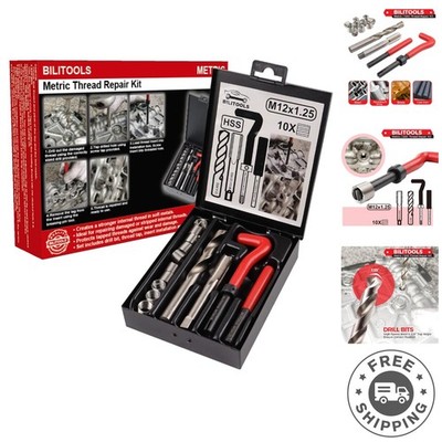 Durable M12x1.25 Thread Repair Kit with Complete HSS Tools - Easy Application