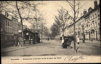 Ak Brüssel Brüssel, Boulevard d'Anvers vom Gare du Nord aus gesehen - 3985671