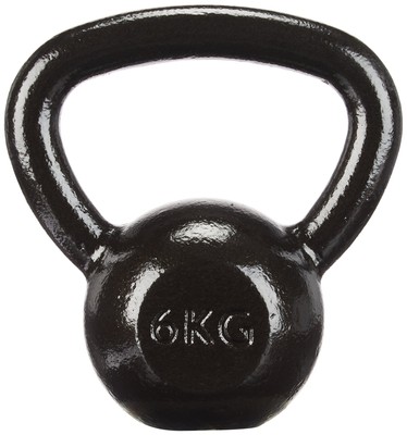 Amazon Basics Gusseisen Kettlebell, 6 kg, schwarz