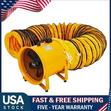 12/16" Utility Blower Exhaust Fan, 3500/5500CFM Heavy Duty Ventilator with Duct