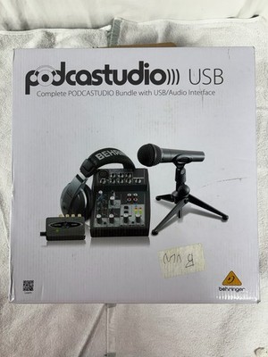 Behringer PODCASTUDIO USB Complete Bundle w/ Audio Interface & Mixer - Open Box