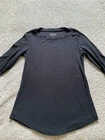 Jones New York Women 3/4 Sleeve Crew Neck T-Shirt Black Size XS