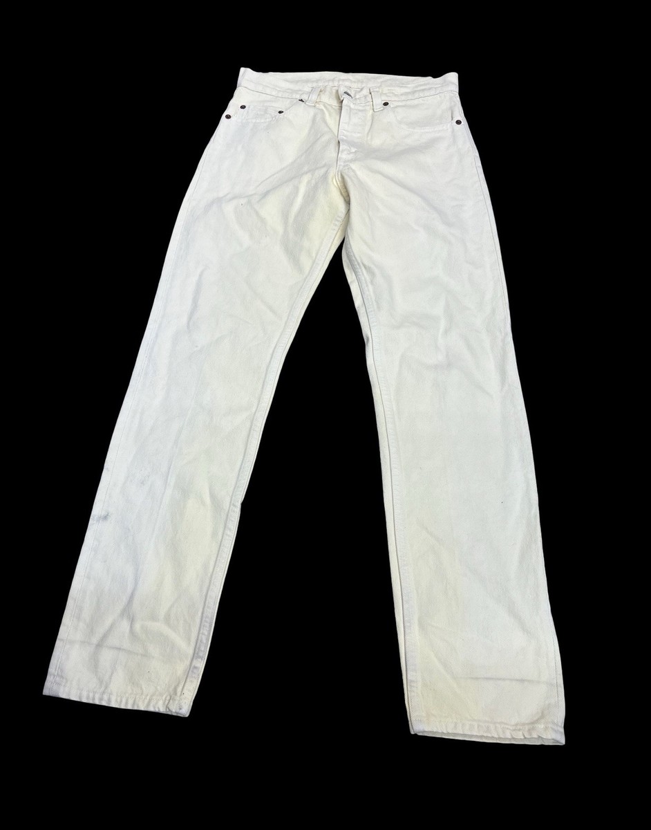 Vintage 80's Levi's 505 Cream Yellow Jeans Size 30 X 32 Made USA