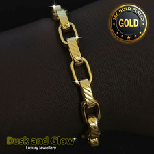 Luxury 18ct Gold Plated Belcher Bracelet Heavy Chucky Chain Designer Gift NEW UK