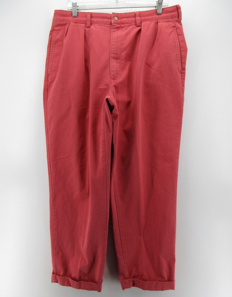 VINTAGE Ralph Lauren Polo Pants Men 36X29 Pink Chino Nantucket
