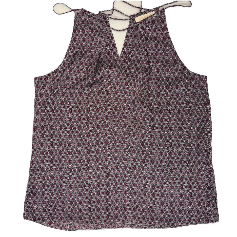 Camiseta sin mangas Etcetera para mujer con estampado geométrico talla 12 100 % seda boho Foto 2 de 4