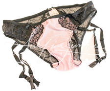 Victoria's Secret Pink Lace Vintage Panties Panty Garter Belt Satin Silky Medium