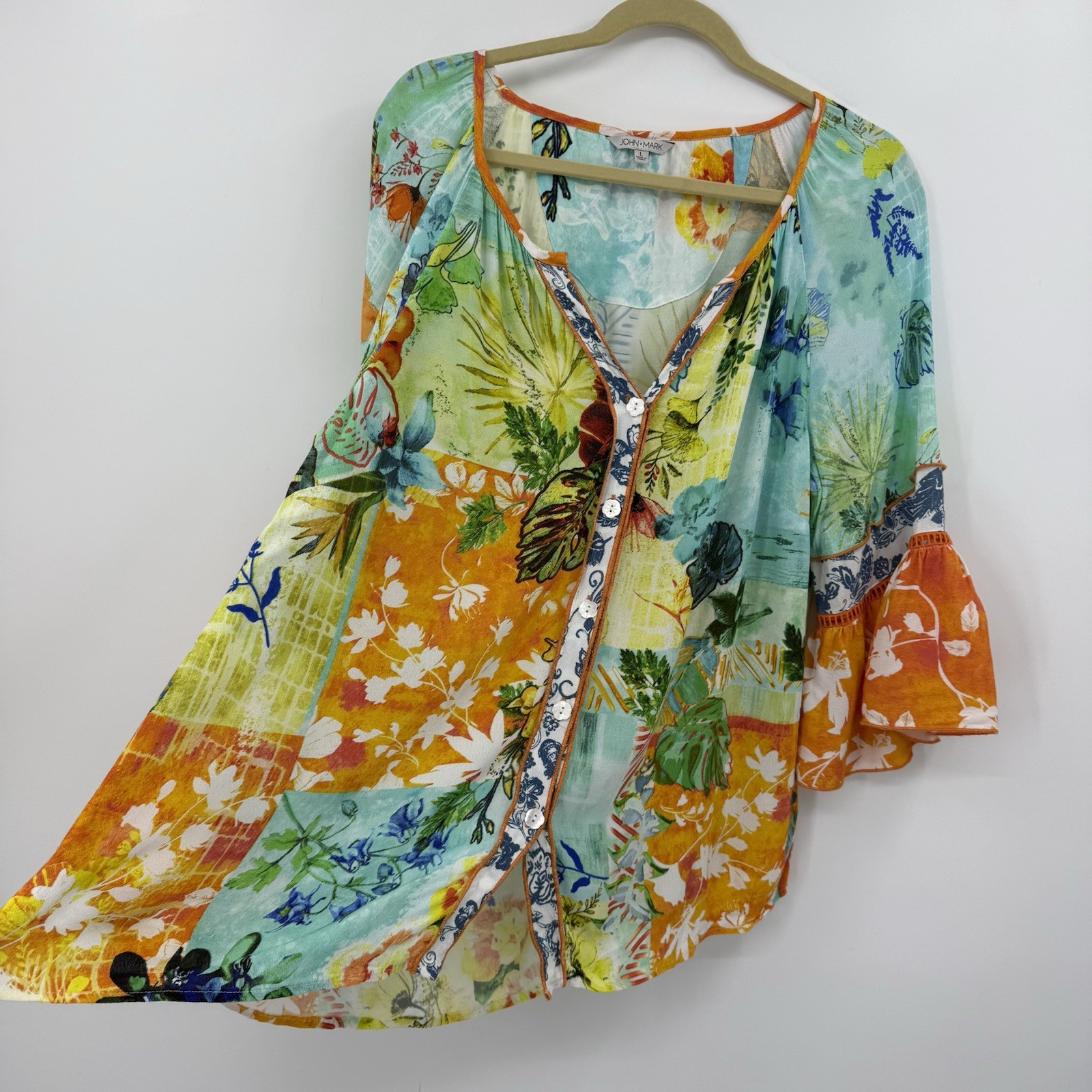 John Mark Blouse Multicolor Button-Up Top Blouse … - image 10