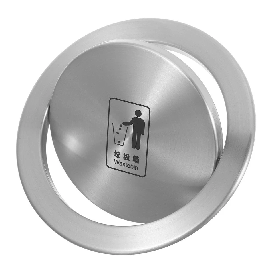  Garbage Can Cover Recycle Bin Lid Bathroom Trash Swing Waste Container - Image 3 of 4