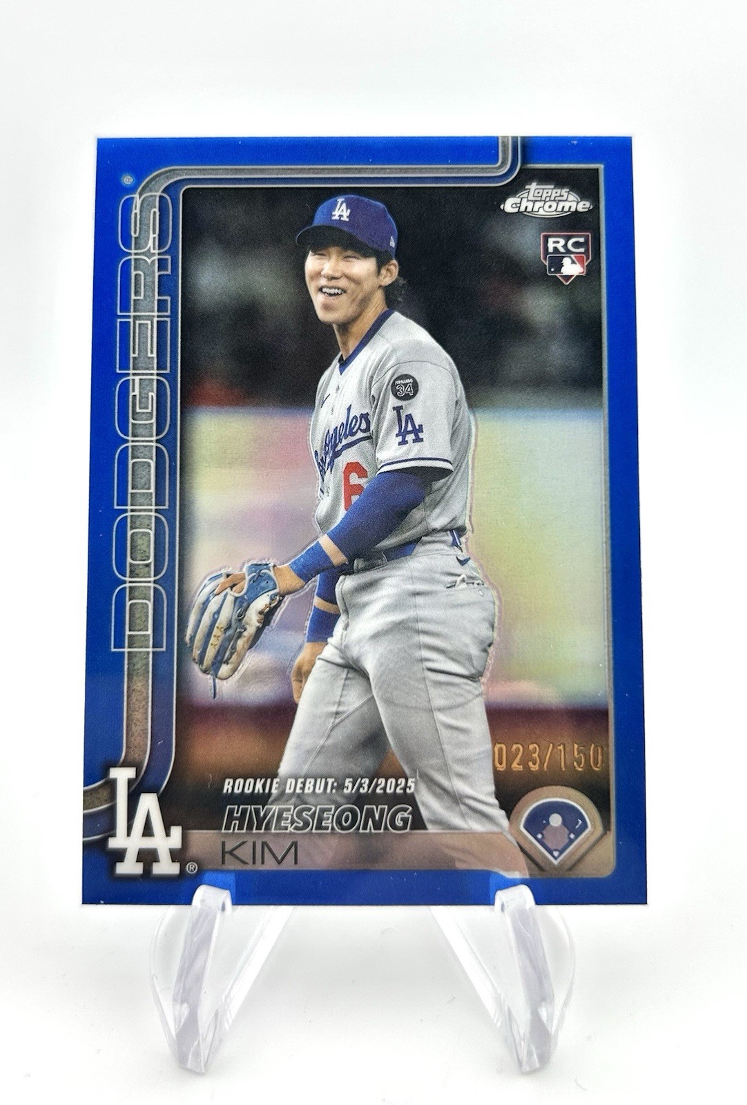 HYESEONG KIM 2025 Topps Chrome Update #USC149 BLUE REFRACTOR /150 Rookie Dodgers