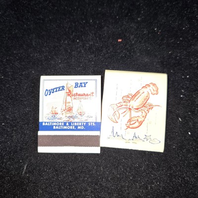 2 Full unused Matchbook Oyster Bay Restaurant Baltimore MD