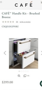 Café Appliance Handle Kit Brushed Bronze, 2-Piece Set CXQD2H2PNBZ D/W and Fridge