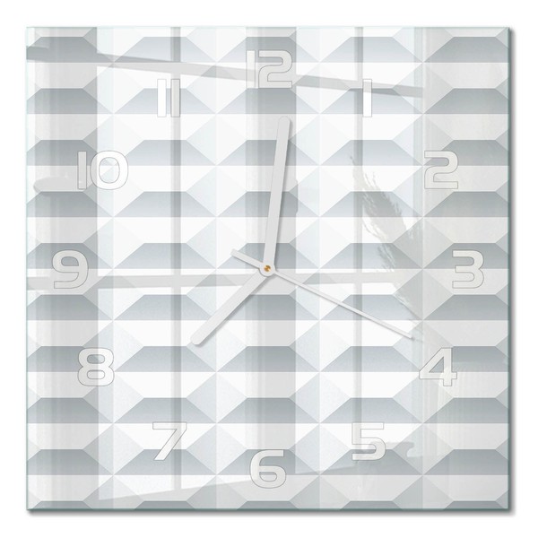 Wanduhr Mit Leisem Uhrwerk Geometrischer Hintergrund WeißE Zeiger 30X30 Cm-image