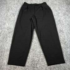 Zara Womens S Black Pleated Twill Dress Pants Stretch Work Career Trousers