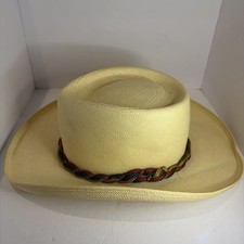 DOBBS Hat Fifth Avenue New York Genuine Shantung Straw Panama Size 6 7/8