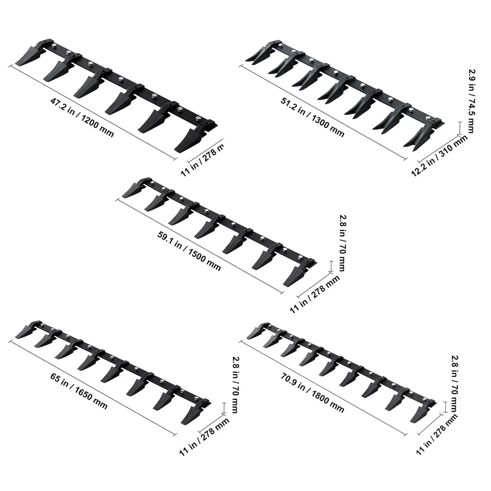 Bucket Tooth Bar 72/66/60/48/53'' Tractor Bucket 9/8/7/6 Teeth Bar - Image 2 of 2