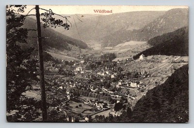 Wildbad Black Forest Germany Panoramic Valley View Gebr. Metz Postcard RPPC