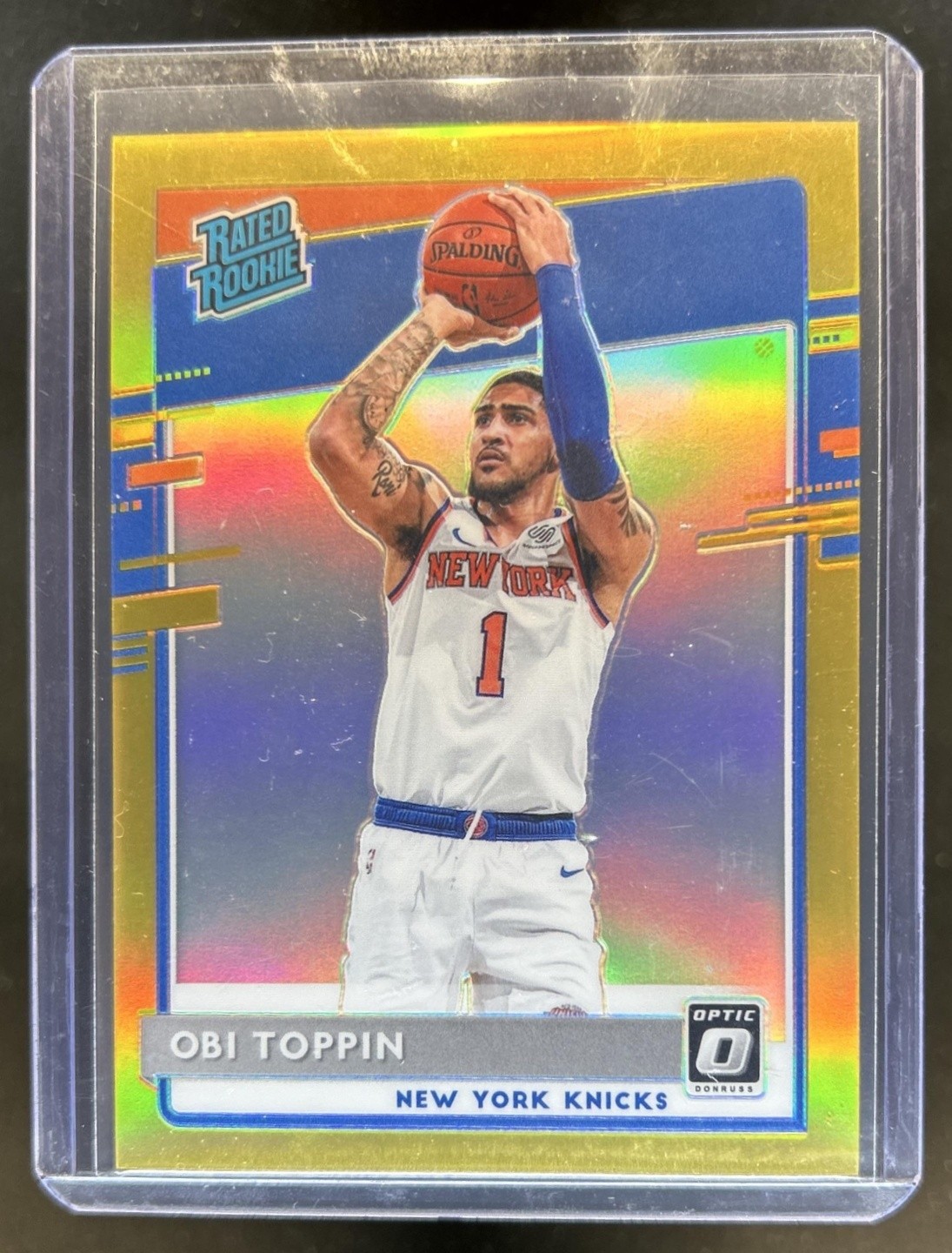 2020-21 Panini Donruss Optic Obi Toppin Gold RC Rated #/10 Knicks Rookie