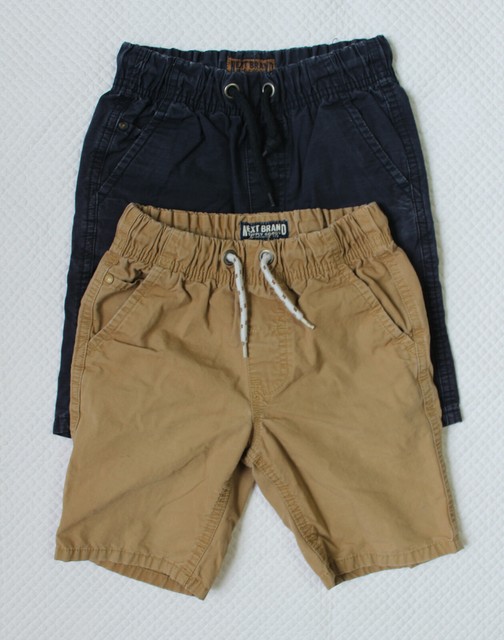 NEXT Boys Shorts 2 Pack Size 7 Camel and Blue cotton eBay
