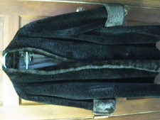 Black Faux Fur Long Coat-18 To 26 Free Size