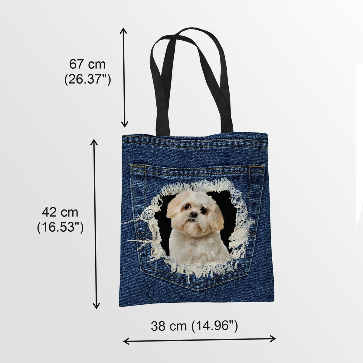 Dog Mom Canvas Tote Bag - Large Reusable Shopping Bag With Handle, Cute Gift For Dog Lovers - View #8
