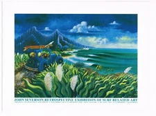 ORIGINAL JOHN SEVERSON SURF POSTER SURFING SURFER ART 1990S CLAREMONT