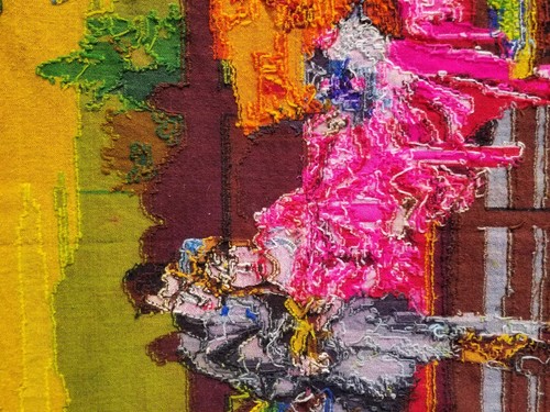 Vintage Traditional Handmade Romantic Scene Wool Multicolor Tapestry 149x119cm - Picture 14 of 14