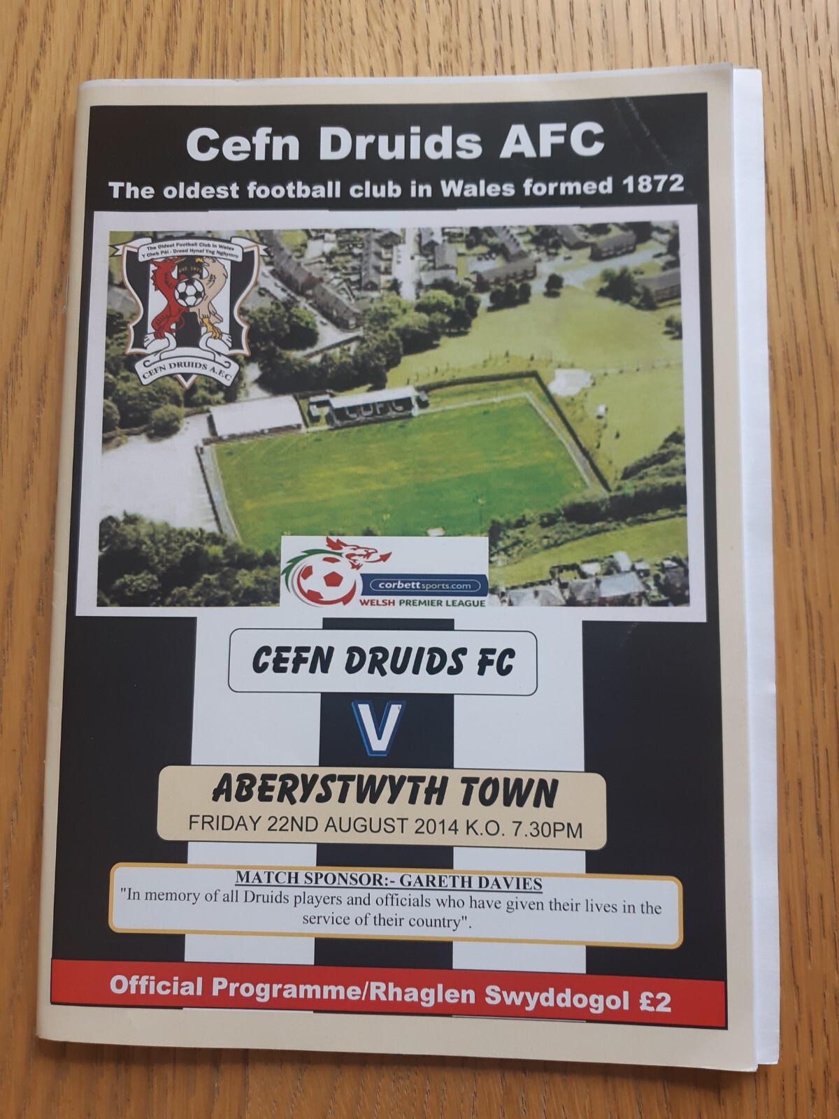 Cefn Druids FC v Aberystwyth Town 14/15 Welsh Prem Lge eBay
