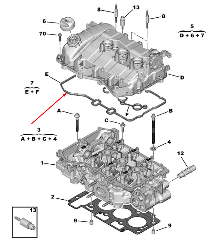 PEUGEOT 308 P5 Engine Cylinder Head Gasket 9817129280 New PEUGEOT 308 P5 Engine Cylinder Head Gasket 9817129280 New
