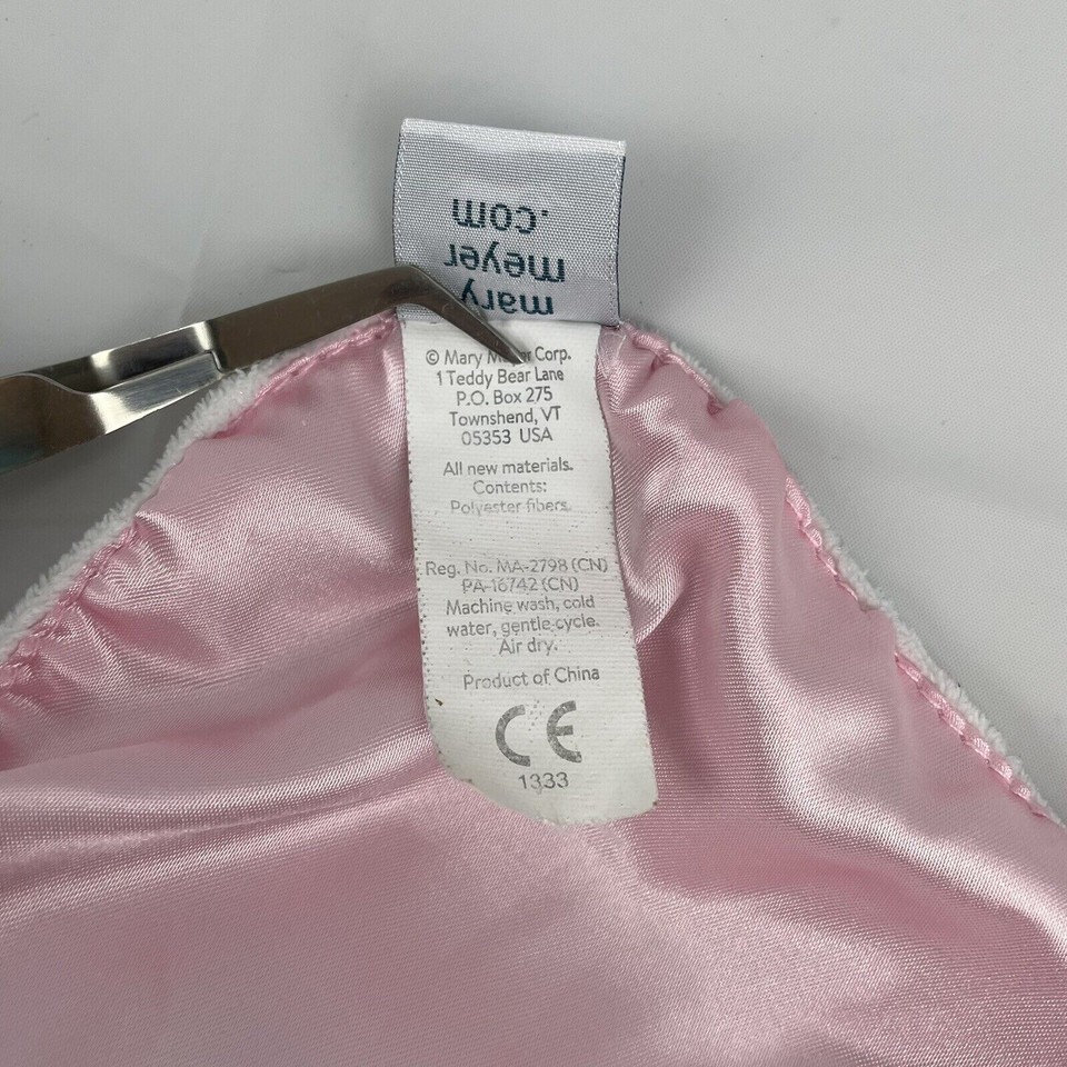 Mary Meyer Pink White Deer 12" Lovey Baby Security Blanket Satin Gold