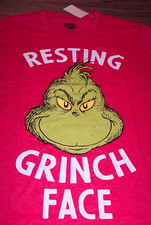 Dr. Seuss THE GRINCH WHO STOLE CHRISTMAS Grinch Face T-Shirt SMALL NEW w/ TAG