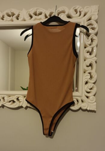New Women I saw it first Brown & Black Bodysuit Size 8 - Picture 2 of 3
