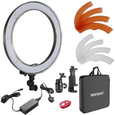 Kit Anneau Lumineux Neewer 18 Pouces LED - Dimmable, Pour Téléphone, Couleur
