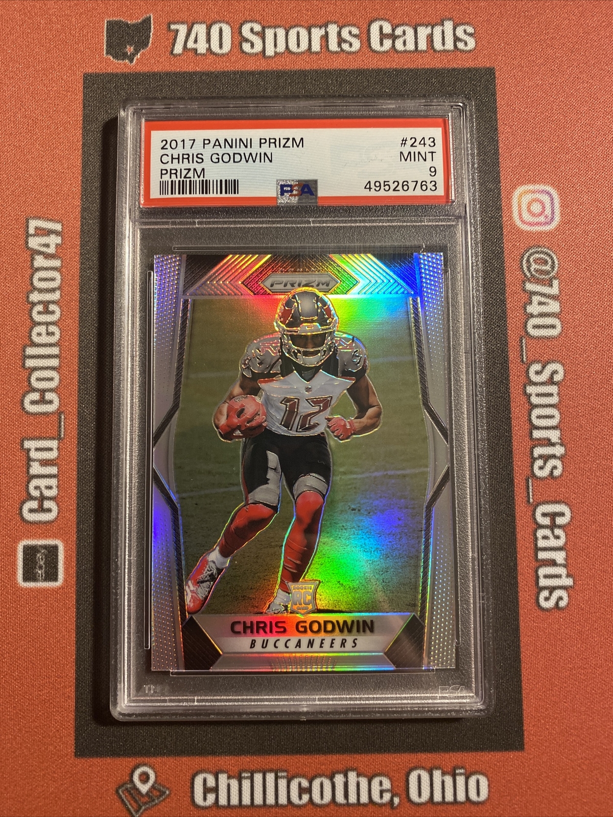 2017 Panini Prizm Chris Godwin #243 Silver PSA 9 Rookie Card RC