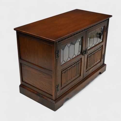 Old Charm TV Stand Glazed Drawer Model 2265 Tudor Brown Strong FREE UK Delivery - Picture 3 of 24