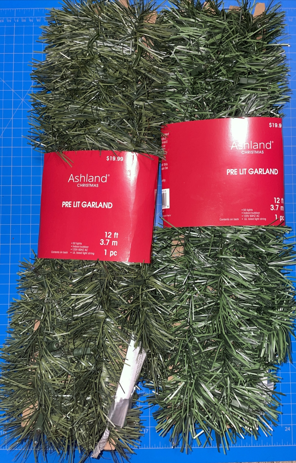 PreLit 12 Ft Ashland Christmas Garland Lot Of 2 eBay