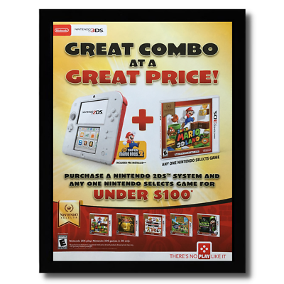 2018 Nintendo 2DS System Framed Print Ad/Poster Mario 3D Land