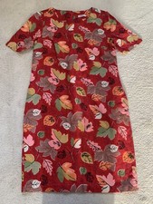 CATH KIDSTON RED PATTERN TEXTURED FABRIC DRESS SIZE 8, POCKETS, LINED ,EXCELLENT