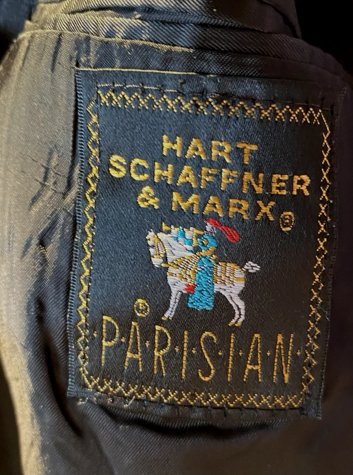 Men's Blazer 40R Blue Plaid  Sport Coat made in USA Hart Schaffner Marx jacket - Image 3 of 3