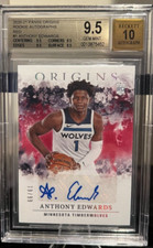 2020 ANTHONY EDWARDS Panini Origins RC Rookie Auto Red /99 BGS 9.5  QUAD 9.5