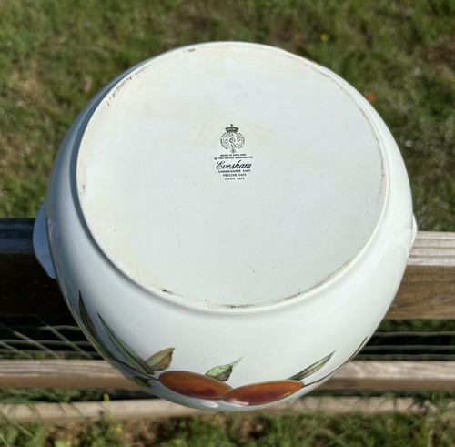 1961 Royal Worcester Evesham Gold Casserole Dish 8 3/8" Pear Knob Handles Rare - Picture 8 of 8