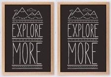 LOT OF 2 - U Brands Chalkboard, 17 x 23 Inches, Oak Frame 310U00-01